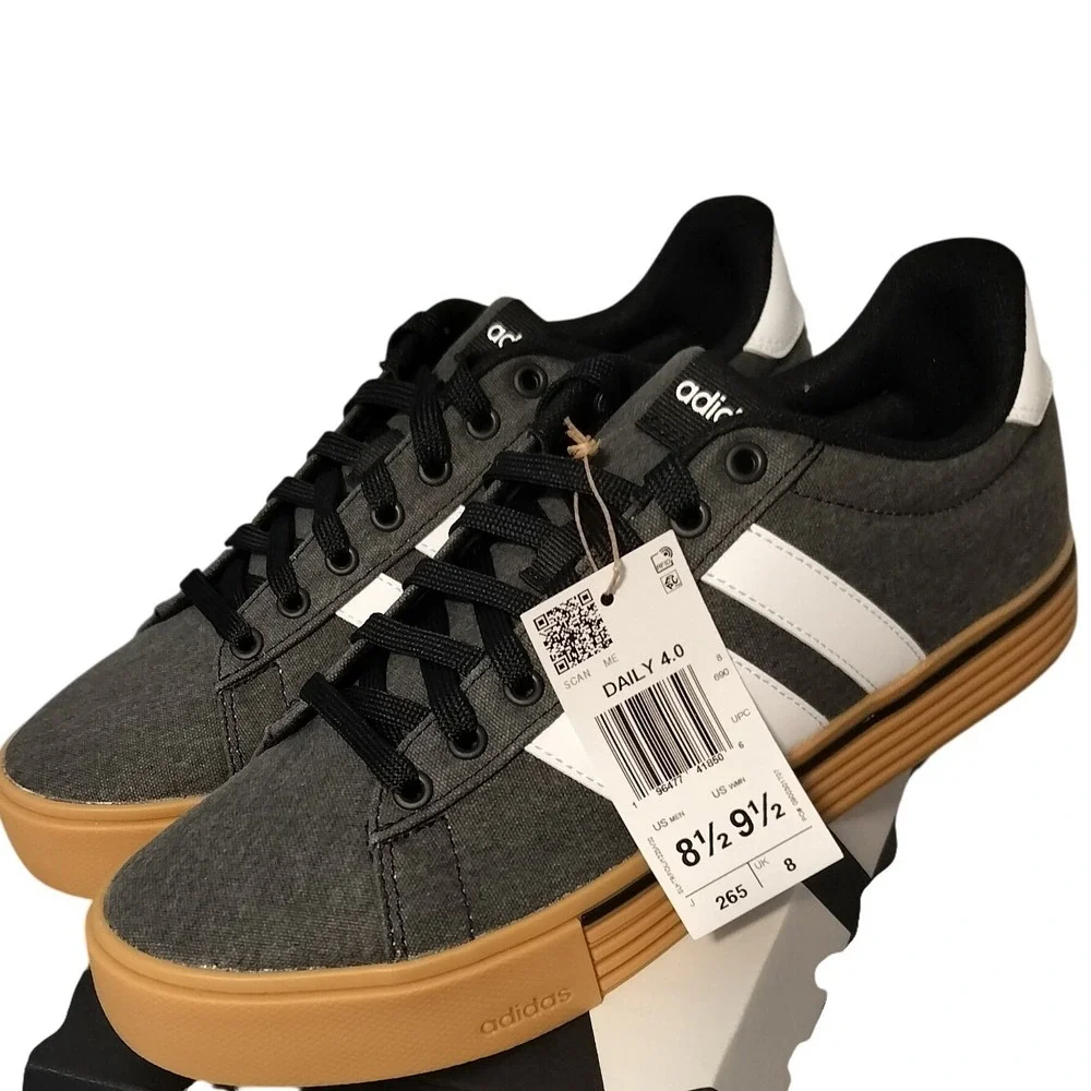 NIB‎ Adidas Daily 40 Men's Size 8.5 M 9.5 W Charcoal Gum Sole Lace Up